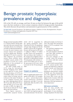 Benign prostatic hyperplasia: prevalence and diagnosis 321 Urology