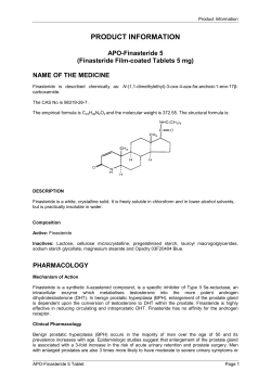 PRODUCT INFORMATION  APO-Finasteride 5 (Finasteride Film-coated Tablets 5 mg)