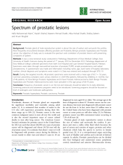Spectrum of prostatic lesions Open Access