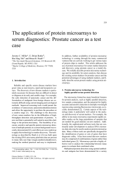 The application of protein microarrays to case Jeremy C. Miller