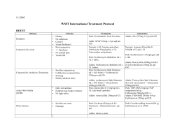 WMT International Treatment Protocol  11/2005 HEENT