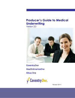 Producer’s Guide to Medical Underwriting  Version 3.0
