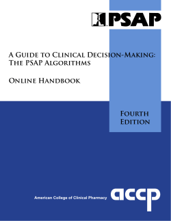 A Guide to Clinical Decision-Making: The PSAP Algorithms Online Handbook Fourth
