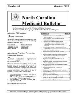 North Carolina Medicaid Bulletin