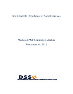 South Dakota Department of Social Services Medicaid P&amp;T Committee Meeting