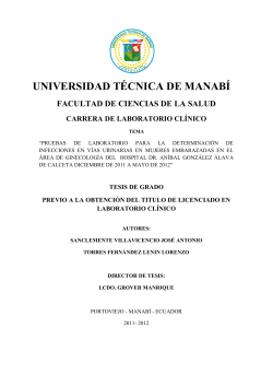 UNIVERSIDAD TÉCNICA DE MANABÍ FACULTAD DE CIENCIAS DE LA SALUD