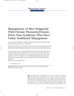 Management of Men Diagnosed With Chronic Prostatitis/Chronic Pelvic Pain Syndrome Who Have