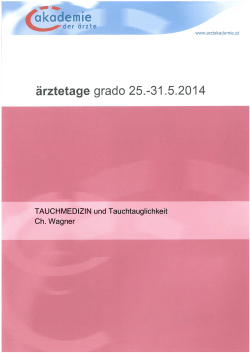 TAUCHMEDIZIN und Tauchtauglichkeit Ch. Wagner