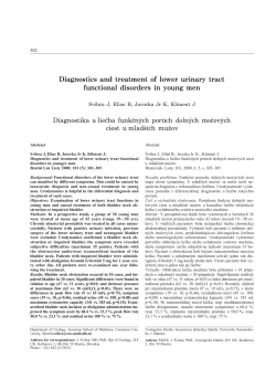 Diagnostics and treatment of lower urinary tract ciest u mladších mužov