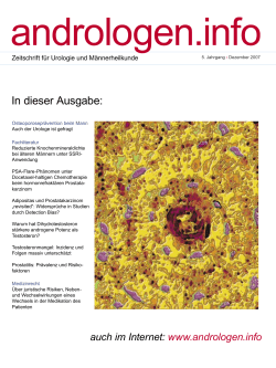 andrologen.info In dieser Ausgabe: Zeitschrift für Urologie und Männerheilkunde