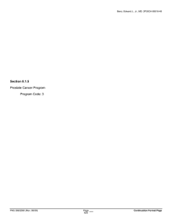 Prostate Cancer Program Program Code: 3 Section 8.1.5