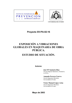 EXPOSICIÓN A VIBRACIONES GLOBALES EN MAQUINARIA DE OBRA PÚBLICA. ESTUDIO DE SITUACIÓN.