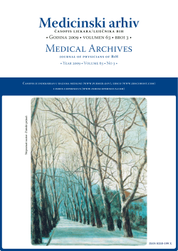 Medicinski arhiv Medical Archives časopis ljekara/liječnika bih