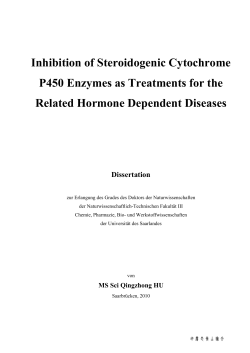 Inhibition of Steroidogenic Cytochrome P450 Enzymes as Treatments for the