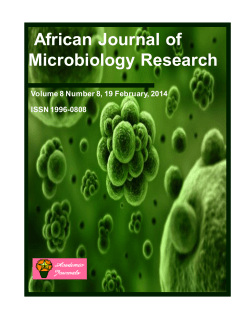 African Journal of Microbiology Research Volume 8 Number 8, 19 February, 2014