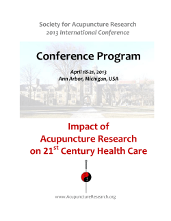 Conference Program Impact of Acupuncture Research 21
