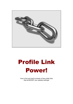 Profile Link Power! that will BOOST your website rankings!