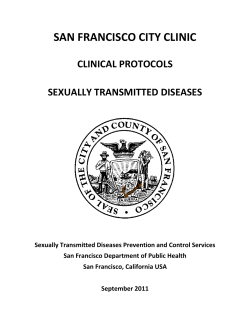 SAN FRANCISCO CITY CLINIC CLINICAL PROTOCOLS SEXUALLY TRANSMITTED DISEASES
