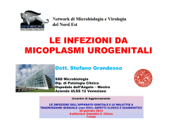 LE INFEZIONI DA MICOPLASMI UROGENITALI Dott. Stefano Grandesso SSD Microbiologia