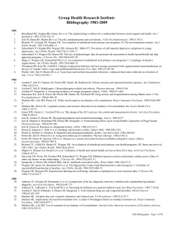 Group Health Research Institute Bibliography 1983-2009
