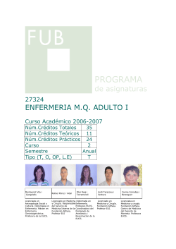 PROGRAMA de asignaturas ENFERMERIA M.Q. ADULTO I 27324