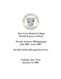 New York Medical College Health Sciences Library  Faculty Authors’ Bibliography,