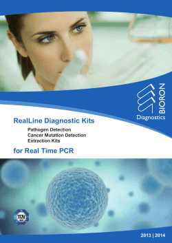 RealLine Diagnostic Kits for Real Time PCR 2013 | 2014 Pathogen Detection
