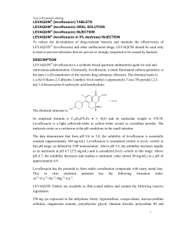 LEVAQUIN (levofloxacin) TABLETS (levofloxacin) ORAL SOLUTION (levofloxacin) INJECTION