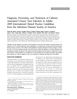 Diagnosis, Prevention, and Treatment of Catheter- 2009 International Clinical Practice Guidelines