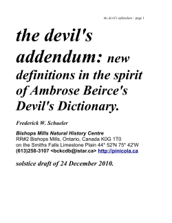 the devil's addendum: new definitions in the spirit
