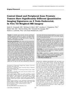 Central Gland and Peripheral Zone Prostate Tumors Have Signiﬁcantly Different Quantitative
