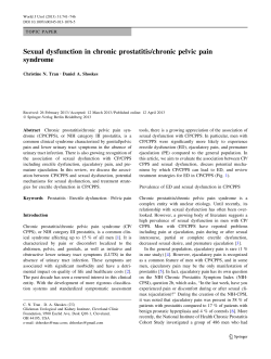 Sexual dysfunction in chronic prostatitis/chronic pelvic pain syndrome Christine N. Tran