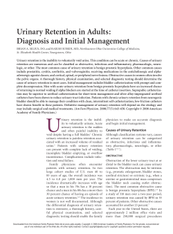 Urinary Retention in Adults: Diagnosis and Initial Management