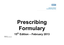 Prescribing Formulary – February 2013