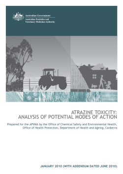 ATRAZINE TOXICITY: ANALYSIS OF POTENTIAL MODES OF ACTION