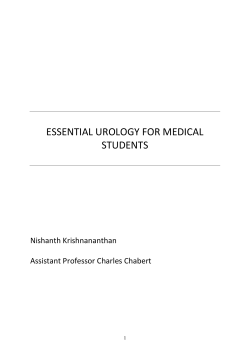 ESSENTIAL UROLOGY FOR MEDICAL STUDENTS Nishanth Krishnananthan