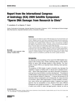 Report from the international congress of andrology (ica) 2009 Satellite Symposium