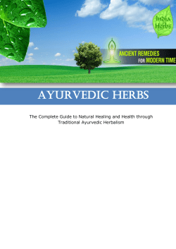 AYURVEDIC HERBS  The Complete Guide to Natural Healing and Health through