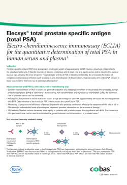 Electro-chemiluminescence immunoassay (ECLIA) for the quantitative determination of total PSA in