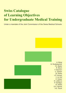 Swiss Catalogue of Learning Objectives for Undergraduate Medical Training