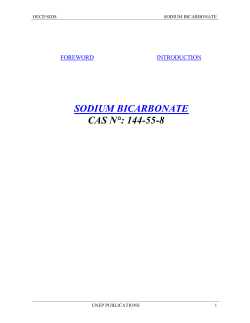 SODIUM BICARBONATE  CAS N°: 144-55-8 FOREWORD