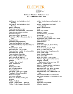 ExitCare Title List – Ambulatory Care Q1, 2014 Release – 3,457 titles
