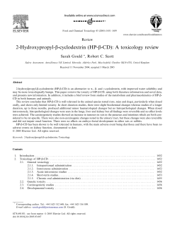 2-Hydroxypropyl-b-cyclodextrin (HP-b-CD): A toxicology review Sarah Gould , Robert C. Scott Review