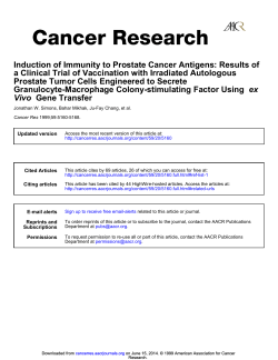Induction of Immunity to Prostate Cancer Antigens: Results of