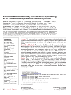 Randomized Multicenter Feasibility Trial of Myofascial Physical Therapy
