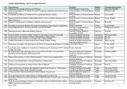 The 9th CGCM Meeting - List of  Accepted Abstracts No. Acupuncture Institute