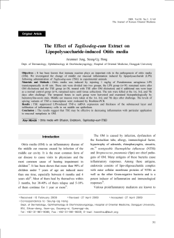 The  Effect  of  Taglisodog-eum  Extract ... Lipopolysaccharide-induced  Otitis  media Original  Article
