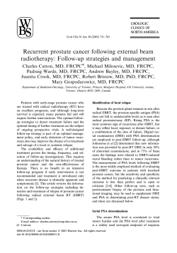 Recurrent prostate cancer following external beam radiotherapy: Follow-up strategies and management