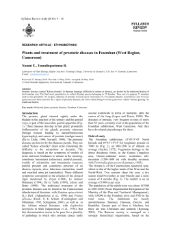 Plants and treatment of prostatic diseases in Foumban (West Region, Cameroon)