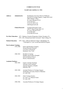 CURRICULUM VITAE  Gerald Louis Andriole, Jr., M.D. Address: